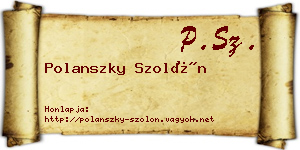 Polanszky Szolón névjegykártya